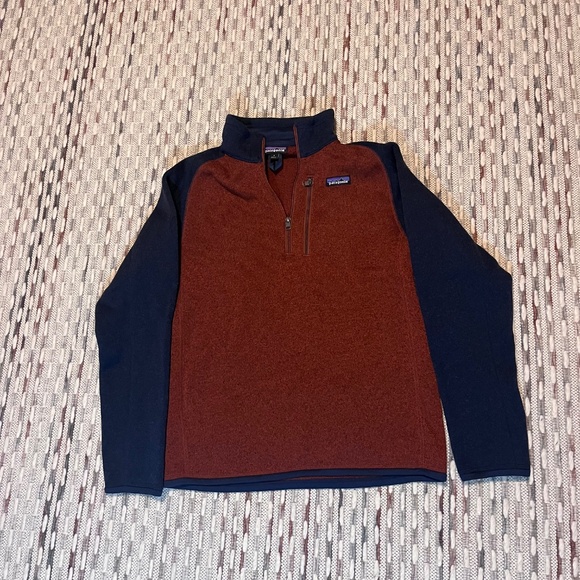 Patagonia Mens Better Sweater 1/4 Zip Fleece - Barn Red-New Navy Size S - Picture 3 of 5